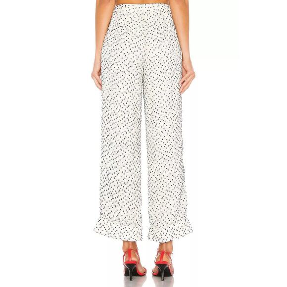 House of Harlow 1960 x Revolve White & Blue Chiffon Wide Leg Ankle Cuff Pant S - Picture 2 of 15